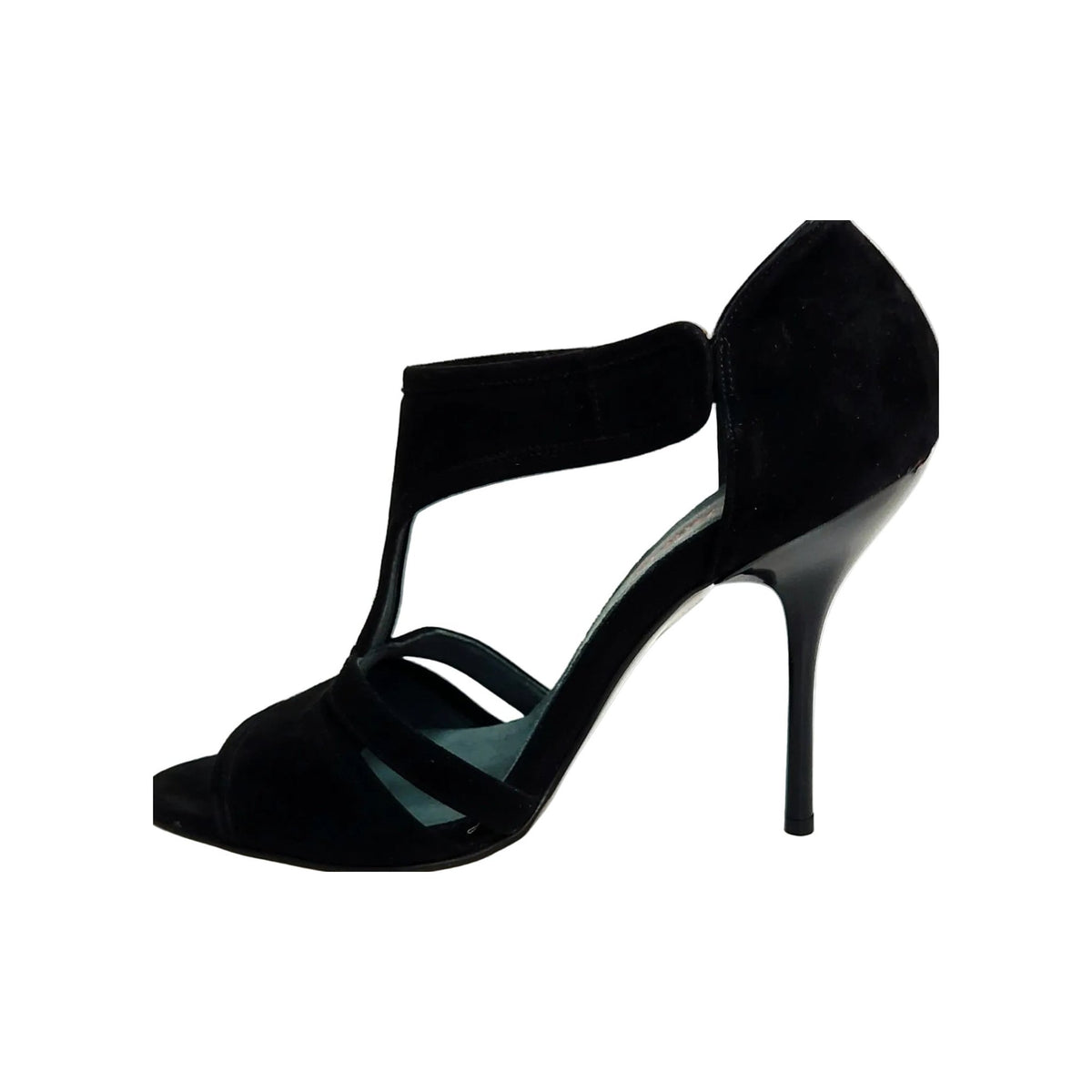 Sandalo da donna Wish Dance ROXINA in camoscio nero con tacco alto a spillo sottile, stile elegante e sofisticato.