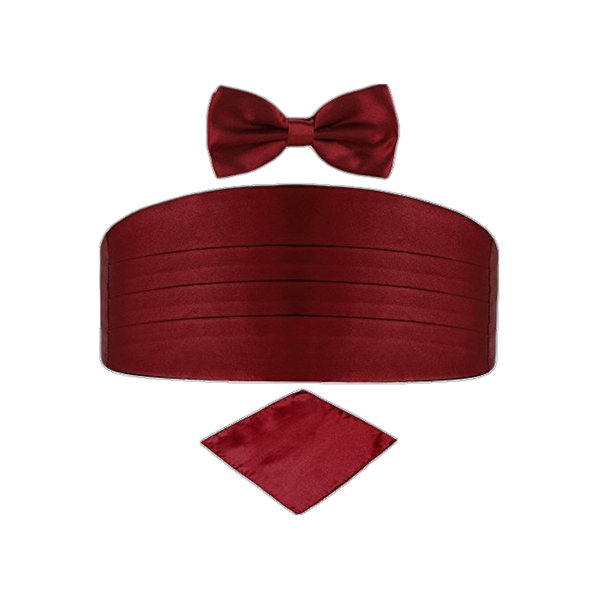 Set per Smoking Fusciacca/Pochette/Papillone di colore Bordeaux Wish Dance, vista laterale