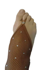 Carica immagine nella Galleria, OLGA - Collant Professionali in Rete a micronodi massaggianti e modellanti con Swarovski con Sparsi Boreali e cristall attacco Occhiello dito Illice Swarovski