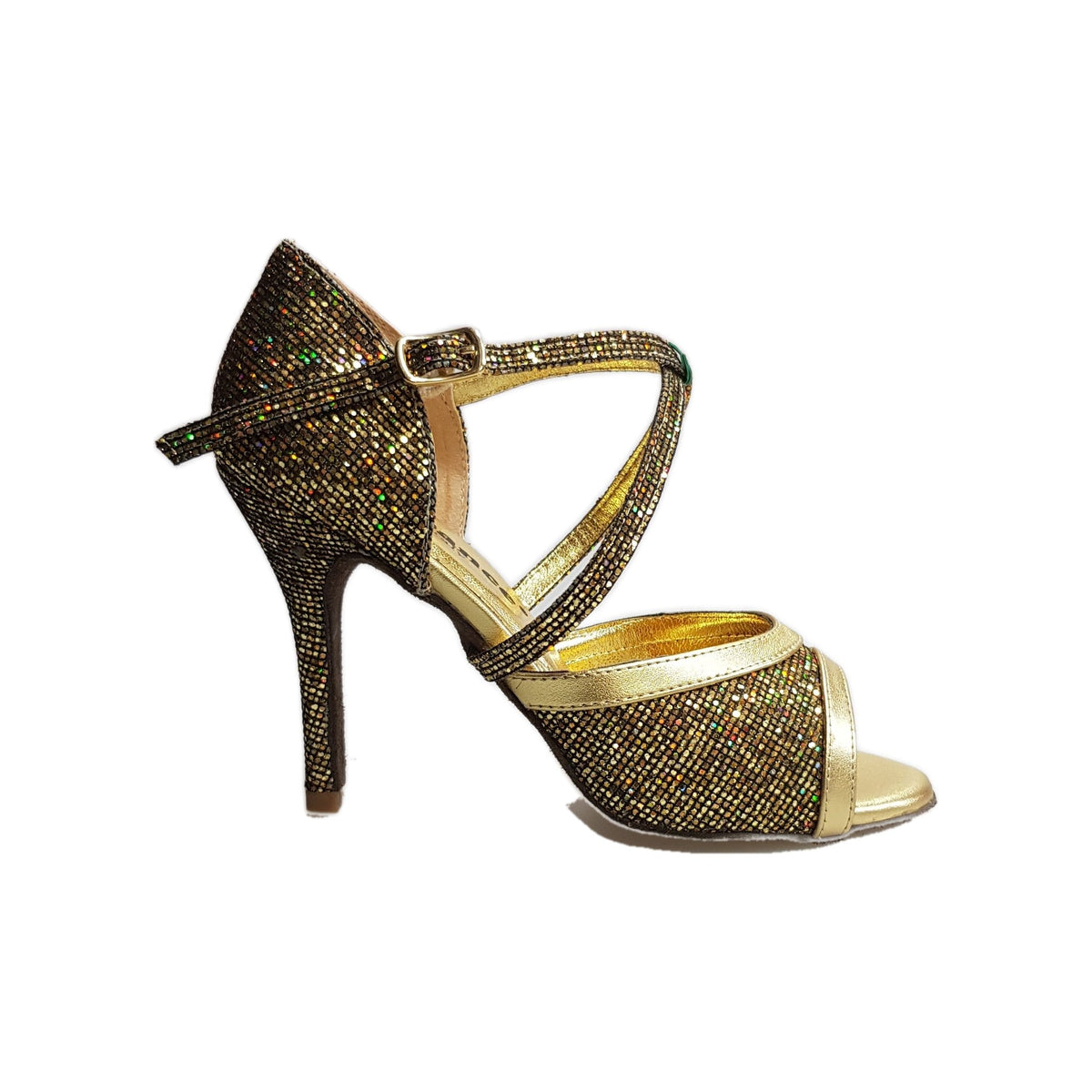 Sandalo donna Wendi/BO-N Wish Dance Shop in pelle e dettagli oro, modello Boreale Oro, con cinturino e suola comoda