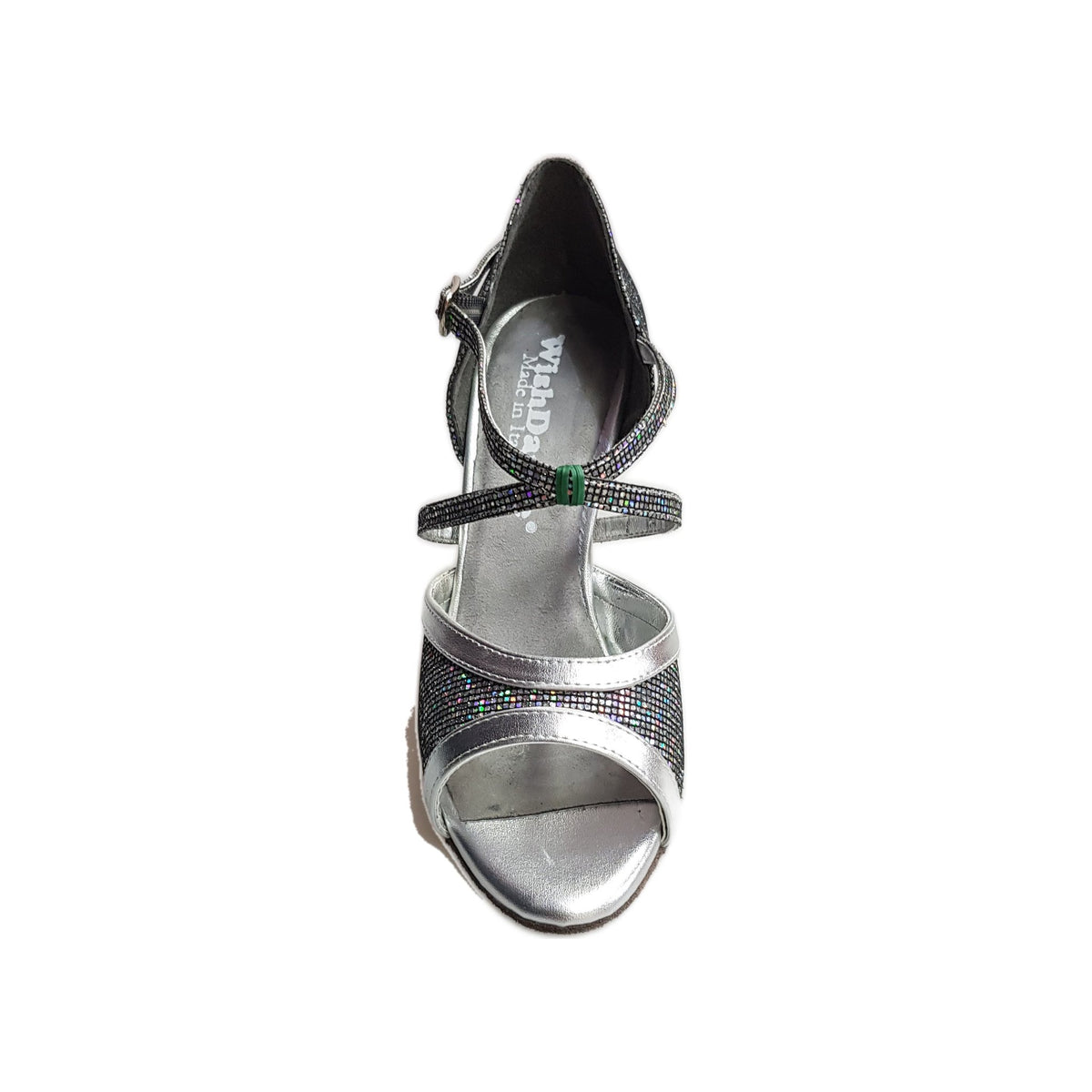 Sandalo donna Wendi/BO-N Wish Dance Shop in pelle argento e Boreale Silver, con cinturino e suola elegante.