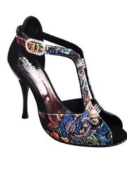 Carica immagine nella Galleria, Fascino (401) - Sandalo da Donna in Velluto New Velvet con Tallone in Camoscio Nero Tacco a Spillo Smaltato nero