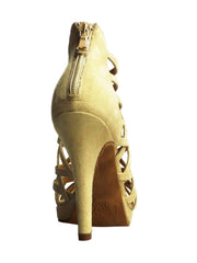 Carica immagine nella Galleria, Intrigo (780) - Scarpa da Donna in Camoscio Beige con Tacco a Spillo e Plateau Wish Dance Shop