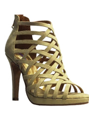 Carica immagine nella Galleria, Intrigo (780) - Scarpa da Donna in Camoscio Beige con Tacco a Spillo e Plateau Wish Dance Shop