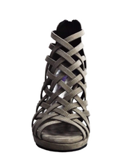 Carica immagine nella Galleria, Intrigo (780) - Scarpa da Donna in Camoscio Grigio con Tacco a Spillo Largo e Plateau