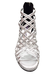 Load image into Gallery viewer, INTRIGO (780) - Women's Shoe in Silver Glitter with Wide Stiletto Heel Coated in Silver Glitter and Confort Flex Platform