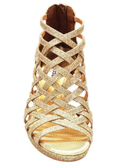 Load image into Gallery viewer, Scarpa da donna Intrigo (780) Wish Dance Shop in glitter platino con tacco a spillo e plateau, dettaglio elegante e brillante.