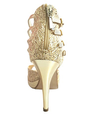 Carica immagine nella Galleria, Lussuria (779) - Scarpa da Donna in Pizzo Oro con Plateau e Tacco a Spillo e Plateau Wish Dance Shop