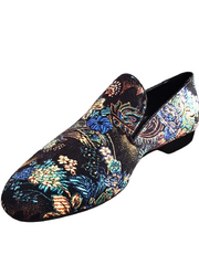 Carica immagine nella Galleria, Serse (800) - Mocassino da Uomo in Velluto Lavorato Stile Fiorato Arazzo Veneziano