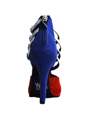Load image into Gallery viewer, Lussuria (779) - Women's Cuban Flag Suede Shoe with Stiletto Heel and Flex Platform