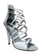 Carica immagine nella Galleria, Natalia (360) - Sandalo Alto da Donna in Pelle Bianca e Pelle Argento Wishdance