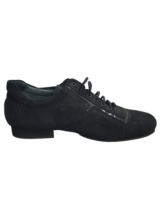 Daniel (Movida by WISH DANCE) (115) - Sneaker in Camoscio Millennium Nero inserti Vernice nera Wish Dance, vista laterale