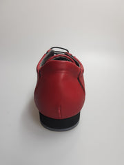 Load image into Gallery viewer, Scarpa Antony 115H Wish Dance Shop da uomo in pelle rossa con inserti in vernice nera, stile sneakers moderno e alla moda