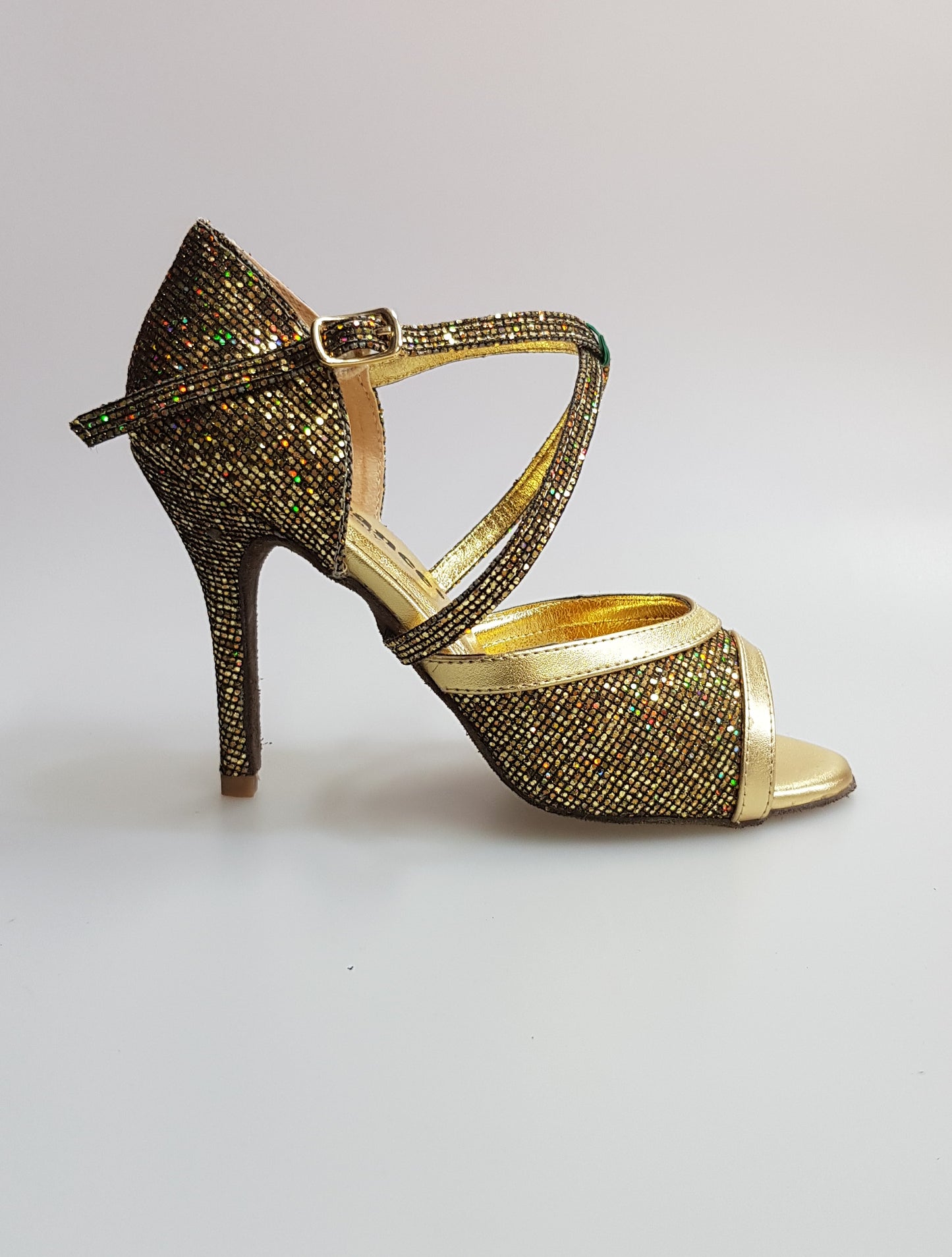 Sandalo donna Wendi/BO-N Wish Dance Shop in pelle e dettagli oro, modello Boreale Oro, con cinturino e suola comoda