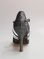 Load image into Gallery viewer, Sandalo Wendi/BO-N Wish Dance Shop in pelle argento e Boreale Silver, scarpa da donna elegante e confortevole.