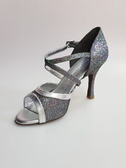 Load image into Gallery viewer, Sandalo da donna Wish Dance Shop Wendi/BO-N 2016 in pelle argento e dettagli in Boreale Silver, vista frontale.