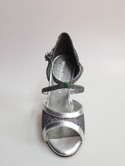 Load image into Gallery viewer, Sandalo donna Wendi/BO-N Wish Dance Shop in pelle argento e Boreale Silver, con cinturino e suola elegante.