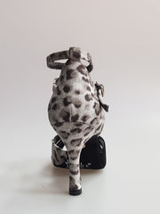 Load image into Gallery viewer, Elison QB - 32QB NA (1101) - Sandalo da Donna in Tessuto Maculato Grigio e Camoscio Nero