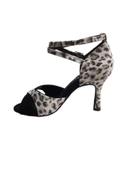 Load image into Gallery viewer, Elison QB - 32QB NA (1101) - Sandalo da Donna in Tessuto Maculato Grigio e Camoscio Nero