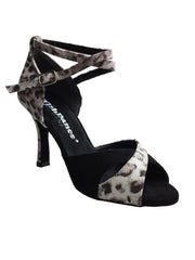 Load image into Gallery viewer, Elison QB - 32QB NA (1101) - Sandalo da Donna in Tessuto Maculato Grigio e Camoscio Nero