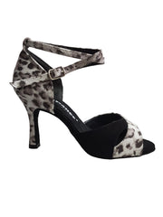 Load image into Gallery viewer, Elison QB - 32QB NA (1101) - Sandalo da Donna in Tessuto Maculato Grigio e Camoscio Nero