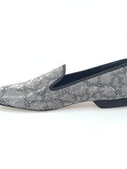 Load image into Gallery viewer, Zeus (MS20) - Men's Moccasin in Midnight Blue Suede with Silver Studs Pyton Design Long Shape