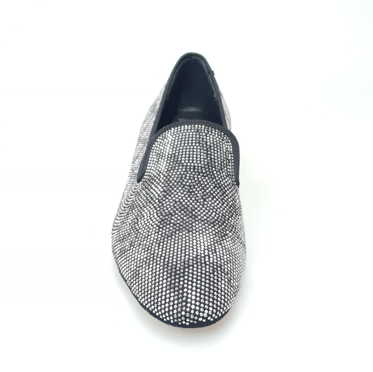 Scarpa da uomo Zeus MS20 in camoscio blu notte con borchiette silver e disegno pyton, forma lunga, Wish Dance Shop