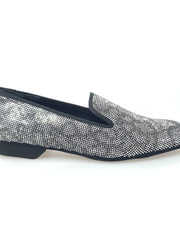 Carica immagine nella Galleria, Zeus (MS20) - Mocassino da Uomo in Camoscio Blu Notte con Borchiette Silver disegno Pyton Forma Lunga Wish Dance Shop
