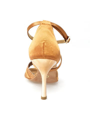 Carica immagine nella Galleria, Rosalinda QC (660A) - Raso Seta Bronzo e Glitter Bronzo Tacco a Rocchettino Stiletto Squadrato Sottile Laminato Oro Ramato Wish Dance Shop