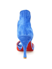 Carica immagine nella Galleria, Lilith (460) - Sandalo da Donna in Camoscio Rosso e Blu Stile Bandiera di Cuba Wish dance