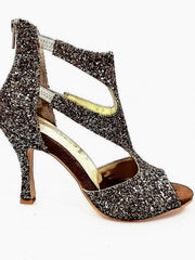 Carica immagine nella Galleria, Nina Kristall - Sandalo da Donna in Kristal Carbon foderato in Pelle Tacco a Rocchettino sottile Squadrato Wish Dance Shop