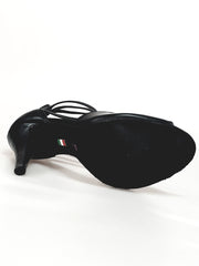 Load image into Gallery viewer, Lilith Zip (460ZIP) - Sandalo da Donna in Pelle Nera con Zip sul Tallone Elastici Neri