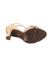 Carica immagine nella Galleria, Ely QB (32QB N) - Scarpa Da ballo Basica da Donna in Raso Seta Carne Cinturino doppio alla caviglia tacco a Rocchetto Wish Dance
