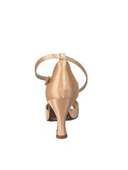 Carica immagine nella Galleria, Ely QB (32QB N) - Scarpa Da ballo Basica da Donna in Raso Seta Carne Cinturino doppio alla caviglia tacco a Rocchetto Wish Dance