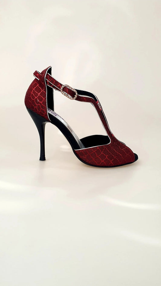 Scarpa da donna Wishdance Fascino (401) in Sunset Rosso, con design elegante e dettaglio colorato, visibile nella foto.
