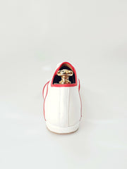 Carica immagine nella Galleria, Billie Caribe - Scarpa Jazz Plus in Pelle Bianca Profilo Rosso