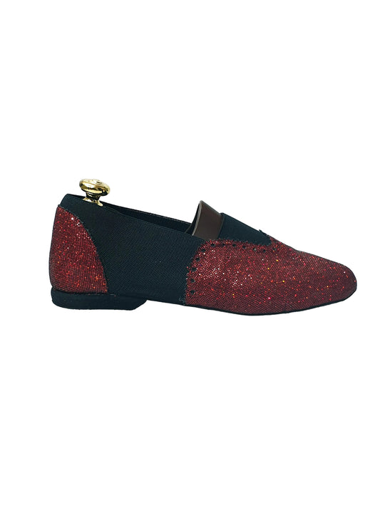 Prisma rosso elastico nero Roly 06, accessorio di moda con design colorato e tessuto elastico, immagine in primo piano.