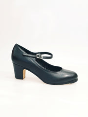 Load image into Gallery viewer, Carmen (B) - Flamenco Decoltè Shoe in Black Leather with Handstuffed Nails