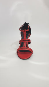 3141 (TPDA) - Scarpa in Pelle Rossa Inserto Tallone pelle nera