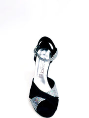 Cargar imagen en la Galería, Scarpa donna Ely TPDA Wishdance in camoscio nero Boreale Silver, dettaglio della tomaia elegante e resistente.