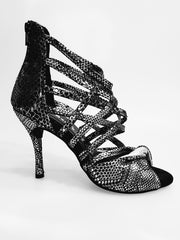 Load image into Gallery viewer, Natalia (360) - Woman's High Sandal in Silver Python