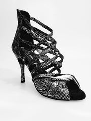 Load image into Gallery viewer, Natalia (360) - Woman's High Sandal in Silver Python