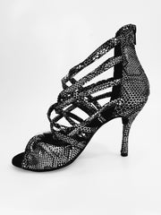 Load image into Gallery viewer, Natalia (360) - Woman's High Sandal in Silver Python