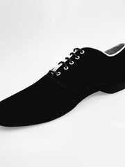 Carica immagine nella Galleria, Esteban (MS07) KIMA - Stringata da Uomo chiusura Mod. Oxford in Camoscio Nero Ricamo Kima Bianco Forma Tonda