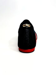 Carica immagine nella Galleria, Billie Diablo - Scarpa Jazz Plus avanti e Sottolacci Glitter nero restante Pelle Rossa