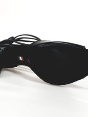 Load image into Gallery viewer, Lilith Zip (460ZIP) - Sandalo da Donna in Pelle Nera con Zip sul Tallone Elastici Neri