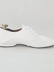 Carica immagine nella Galleria, Billie Pearl White - Scarpa Jazz Plus in Pelle Bianca Profilo Bianco Wish Dance Shop