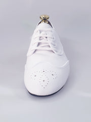 Carica immagine nella Galleria, Billie Pearl White - Scarpa Jazz Plus in Pelle Bianca Profilo Bianco