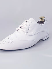 Carica immagine nella Galleria, Billie Pearl White - Scarpa Jazz Plus in Pelle Bianca Profilo Bianco