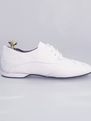 Carica immagine nella Galleria, Billie Pearl White - Scarpa Jazz Plus in Pelle Bianca Profilo Bianco